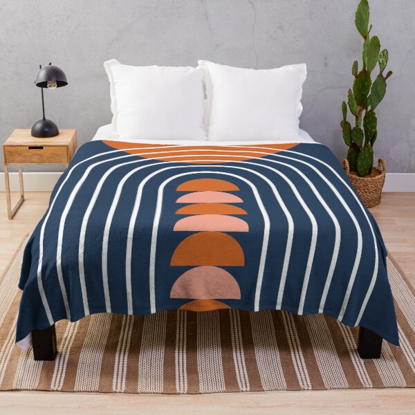 Item preview, Moderna lámpara de mesa Gateway Sun Rainbow de mediados de siglo, 16 pulgadas, en azul marino y naranja designed and sold by nineFlorals.