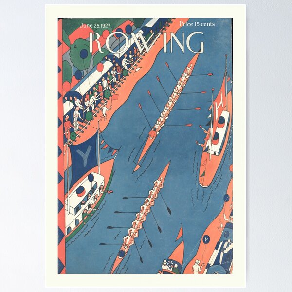 Item preview, Rowing Competition Magazine Cover Mid Century Sport designed and sold by MidCenturyStore.