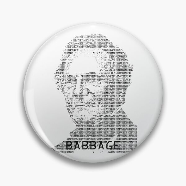 Artikelvorschau, Charles Babbage Binärer Computercode Mathematiker Porträt entworfen und verkauft von GrandeDuc.