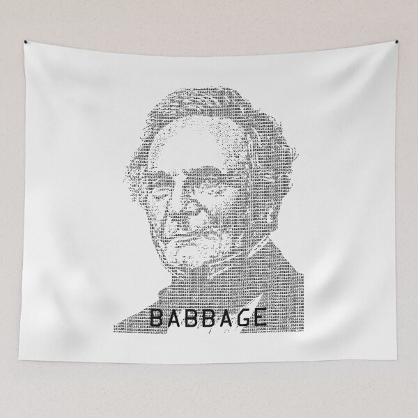 Item preview, Charles Babbage Binary Computer Code Mathematician Portrait designed and sold by GrandeDuc.