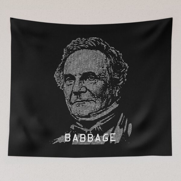 Item preview, Charles Babbage Binary Computer Code Mathematician Portrait designed and sold by GrandeDuc.