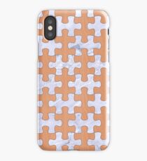 PUZZLE1 WHITE MARBLE & NATURAL RED BIRCH WOOD iPhone Case