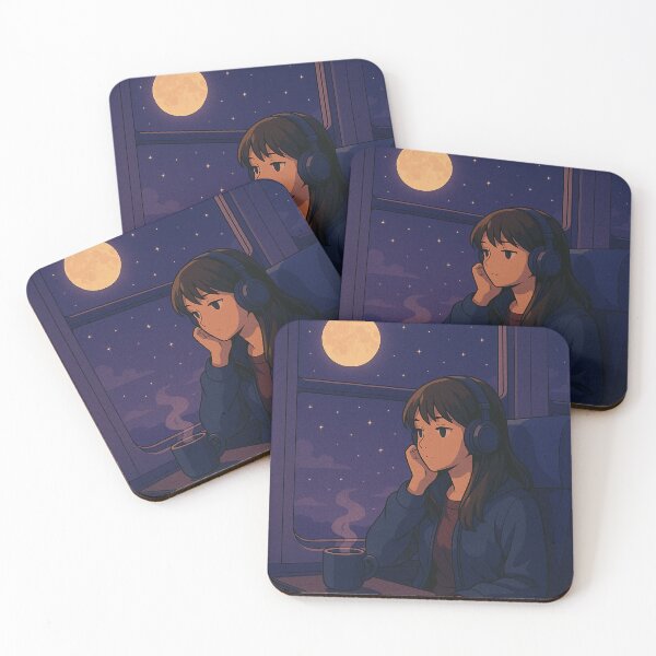 Item preview, Midnight Train Thoughts | Lofi Night Art designed and sold by DreamCraze.
