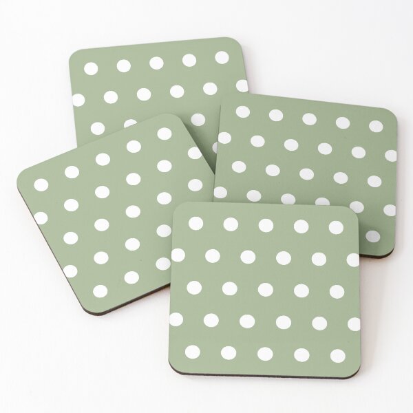 Item preview, White and Soft Sage Green Textured Polka Dot Grid  designed and sold by GenAumonier.