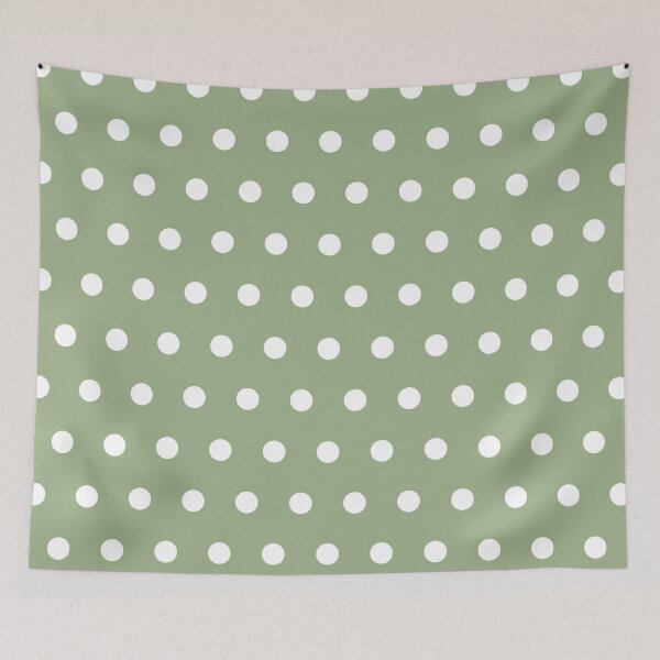 Item preview, White and Soft Sage Green Textured Polka Dot Grid  designed and sold by GenAumonier.