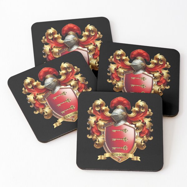 Item preview, Gibson Family Crest – Scottish Heraldic Coat of Arms with Three Golden Keys designed and sold by Highlandkings.