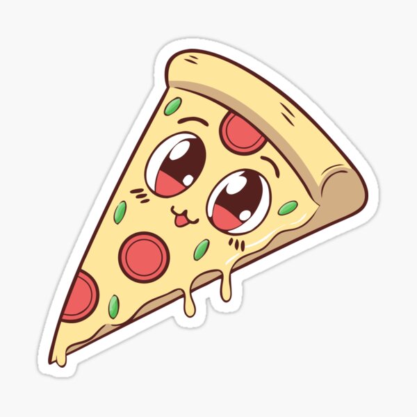 Item preview, Happy Kawaii Pizza Slice with Pepperoni designed and sold by CactusCoffee.