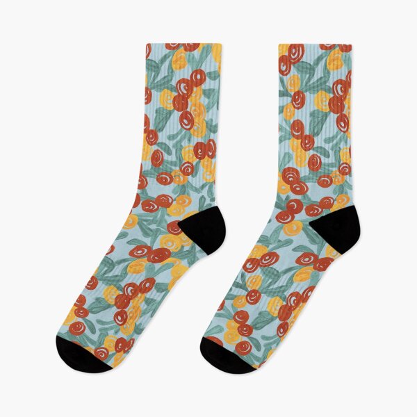 Item preview, Abstract Rose Garden Watercolor Flowers Red Orange Yellow Blue  designed and sold by GenAumonier.