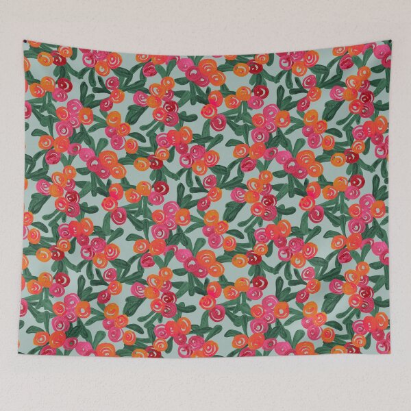 Item preview, Abstract Rose Garden Watercolor Flowers Pink Yellow Red designed and sold by GenAumonier.
