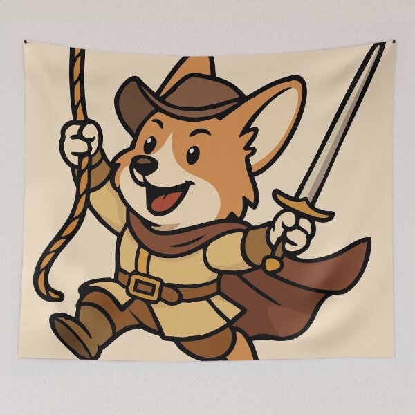 Item preview, Swashbuckler Corgi – Sword & Style designed and sold by BarkandStick.