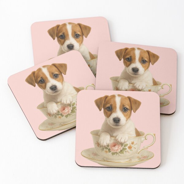 Item preview, Jack Russell Puppy in Floral Teacup designed and sold by CritterManiaUK.