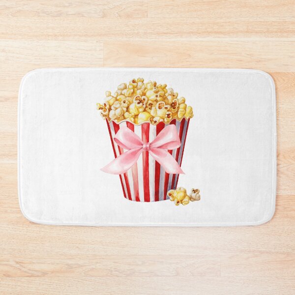 Item preview, Popcorn Bucket with Pink Bow – Coquette Movie Snack Art, Feminine Food Illustration designed and sold by DivinePassion.