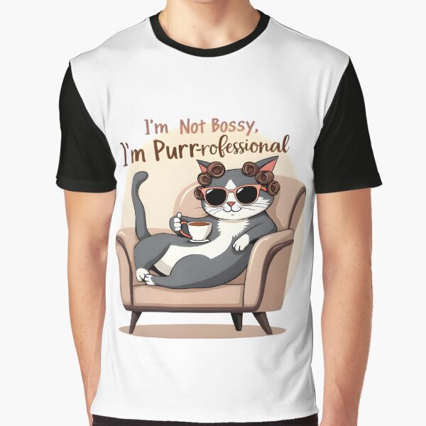 Artikel-Vorschau von Ich bin nicht herrisch, ich bin schnurr-professionell – Minimal Chic Cat Attitude Design, designt und verkauft von Skyview1.