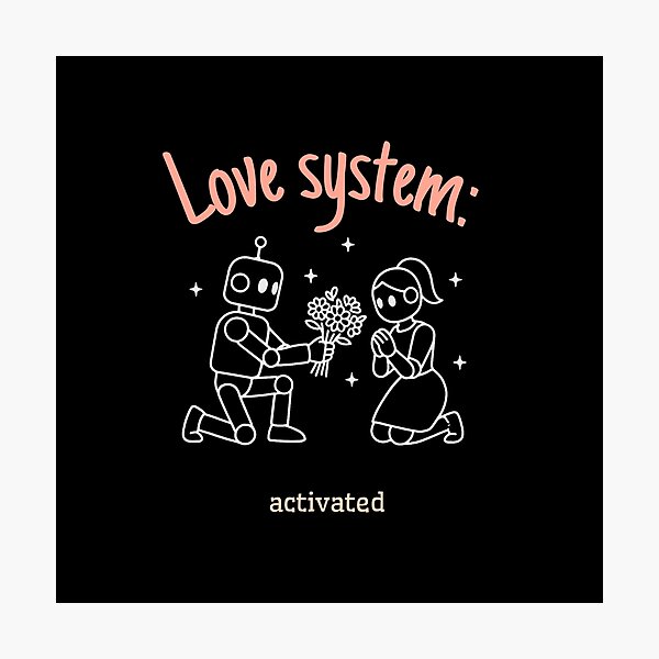 Item preview, Love System Activated- Cute Robot Romance Design  designed and sold by  Form & Fabric.