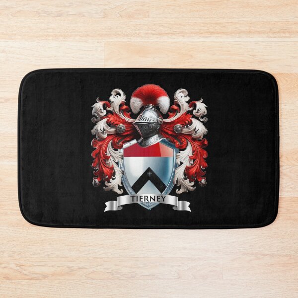Item preview, Tierney Family Crest – Historic Coat of Arms with Black Chevron on Shield designed and sold by Highlandkings.
