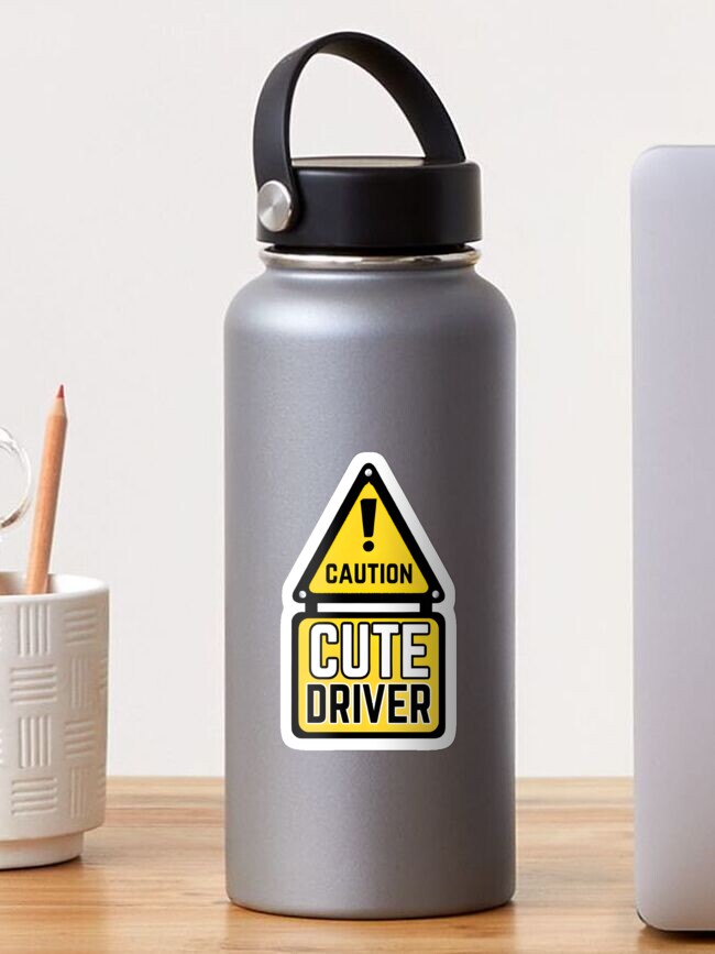 Thumbnail 1 of 3, Sticker, "Caution! Cute Driver" Sticker designed and sold by Inktypolis.