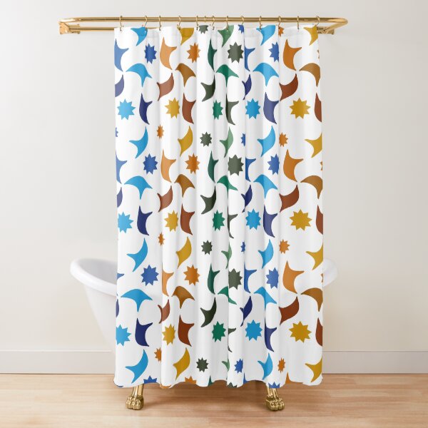 Abstract geometric tessera of the Alhambra in Granada Arab art Shower Curtain