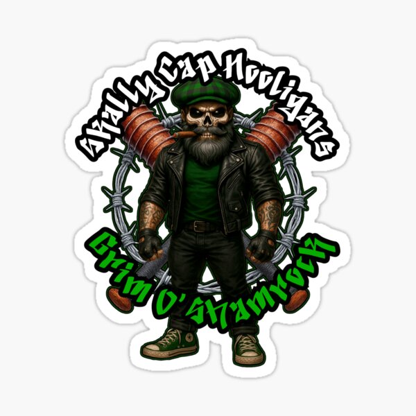 Item preview, Skally Cap Hooligans: "Grim O’Shamrock" (Bats & Barbs) designed and sold by Skally Cap Hooligans©.