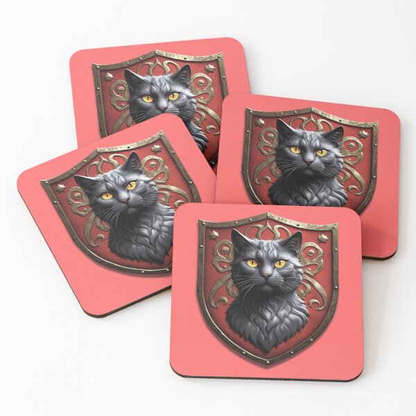 Item preview, BEAUTIFUL RUSSIAN BLUE CAT COAT OF ARMS (#FF6666) designed and sold by Marlon Oseguera.