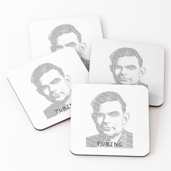 Item preview, Alan Turing Binary Computer Code Mathematician Portrait designed and sold by GrandeDuc.