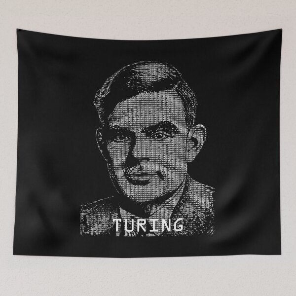 Item preview, Alan Turing Binary Computer Code Mathematician Portrait designed and sold by GrandeDuc.