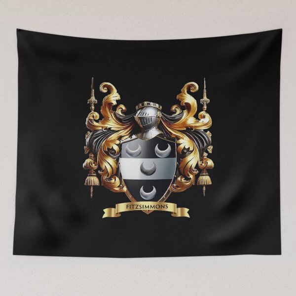 Item preview, Fitzsimons Family Crest – Irish Heraldic Coat of Arms with Silver Crescents designed and sold by Highlandkings.