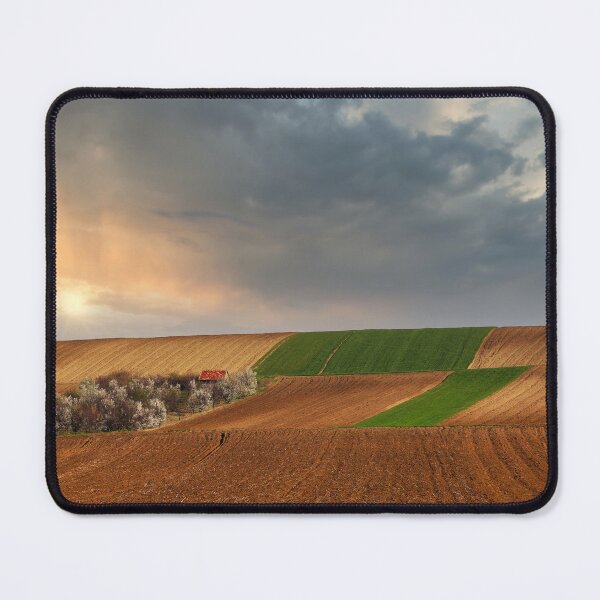 Item preview, Plowed and green wheat fields sunset landscape designed and sold by goceris.