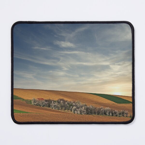 Item preview, Plowed and green wheat fields sunset landscape, agriculture designed and sold by goceris.