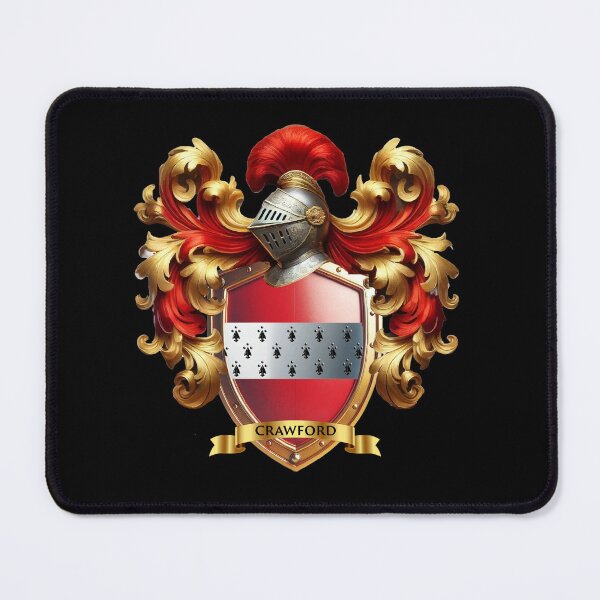 Item preview, Crawford Family Crest – Noble Scottish Coat of Arms in Red & Ermine designed and sold by Highlandkings.