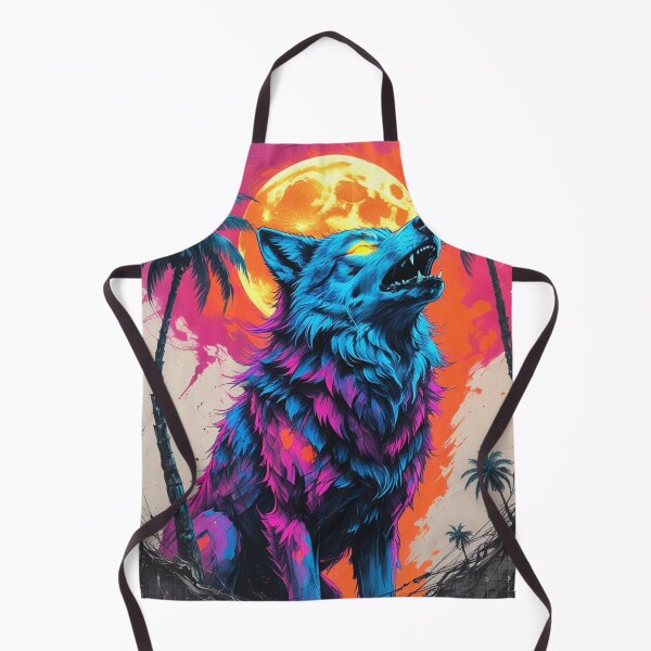Item preview,  Night Wolf Beneath Neon Palms designed and sold by Blueangelgal.