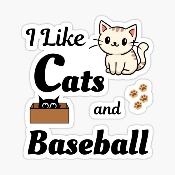 Artikel-Vorschau von Ich mag Katzen und Baseball - Lustige Katze und Kätzchen, designt und verkauft von Zingra.