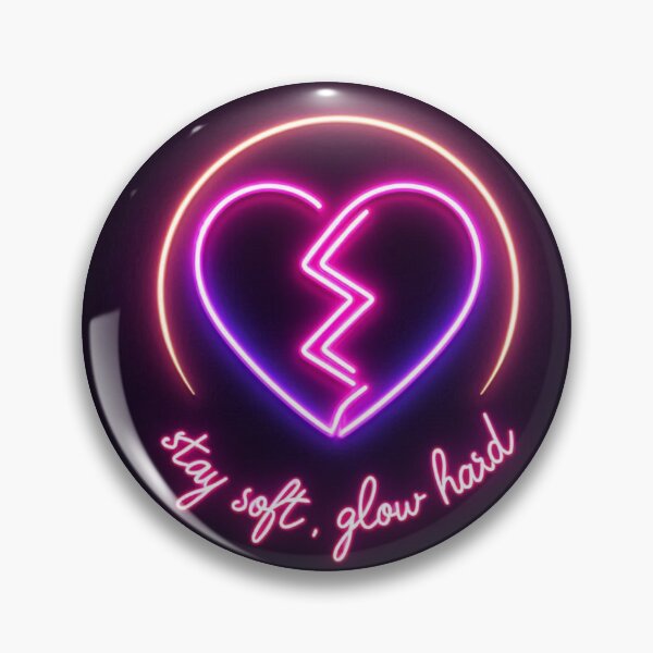Artikelvorschau, Bleib sanft, leuchte hart | Neon gebrochenes Herz oder Halbmond entworfen und verkauft von WakeUpYourBrain.