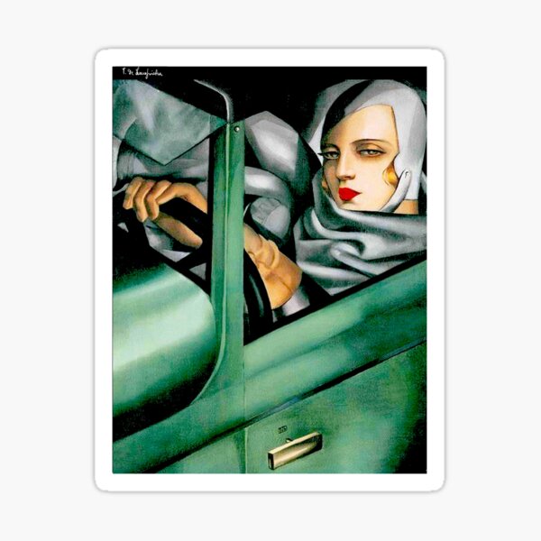 Item preview, Tamara De Lempicka: Vintage 1925 Girl with Gloves in a Green Car Print designed and sold by posterbobs.