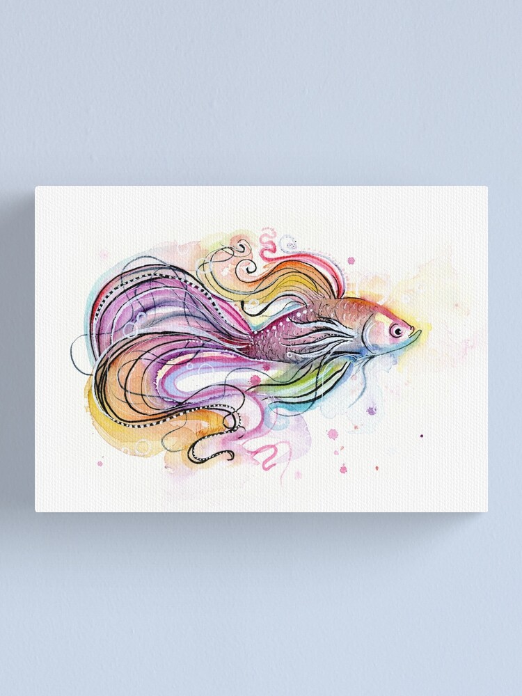 "Beautiful Betta Fish Illustration" Canvas Print for Sale by olga