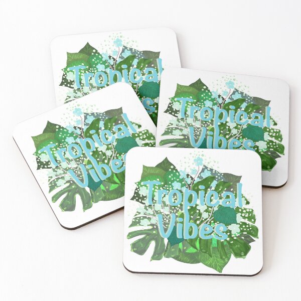 Artikelvorschau, Tropical Vibes - Minze und türkisfarbene tropische Blätter entworfen und verkauft von PD-Coastal.