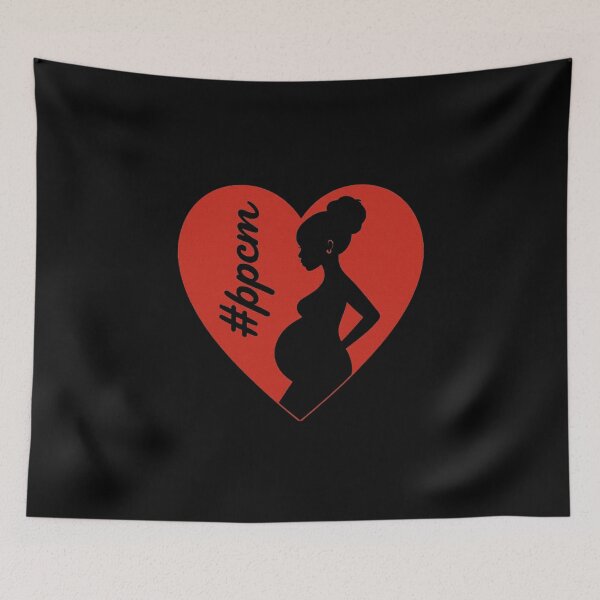 Item preview, Pregnant Woman Art in Red Heart | PPCM Awareness Silhouette Design designed and sold by love3617.