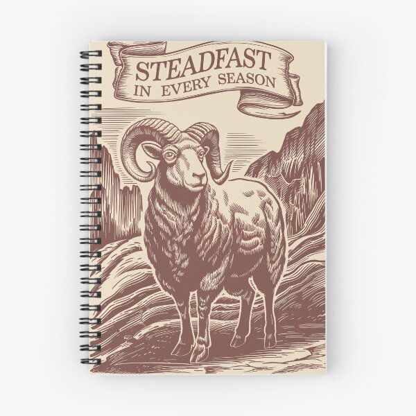 Item preview, Mountain Ram Steadfast Nature Woodcut Design designed and sold by WildlifeInc.