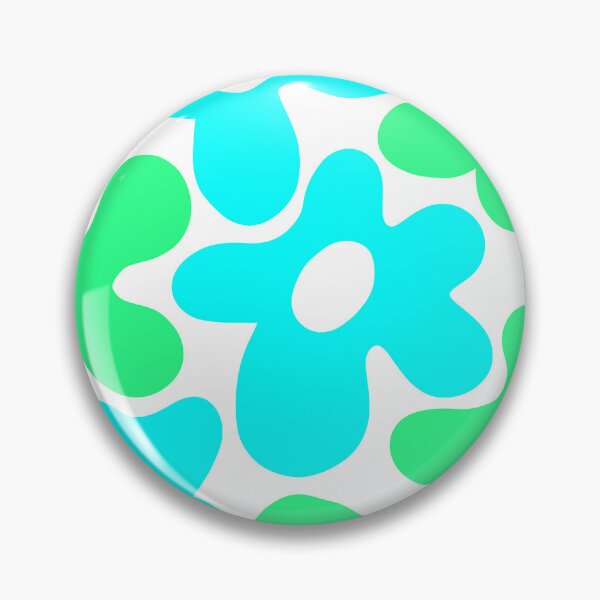 Item preview, Retro 1960's Aqua And Lime Hippie Floral Pattern designed and sold by DEC02.
