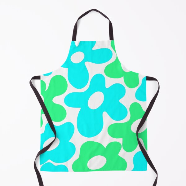 Item preview, Retro 1960's Aqua And Lime Hippie Floral Pattern designed and sold by DEC02.