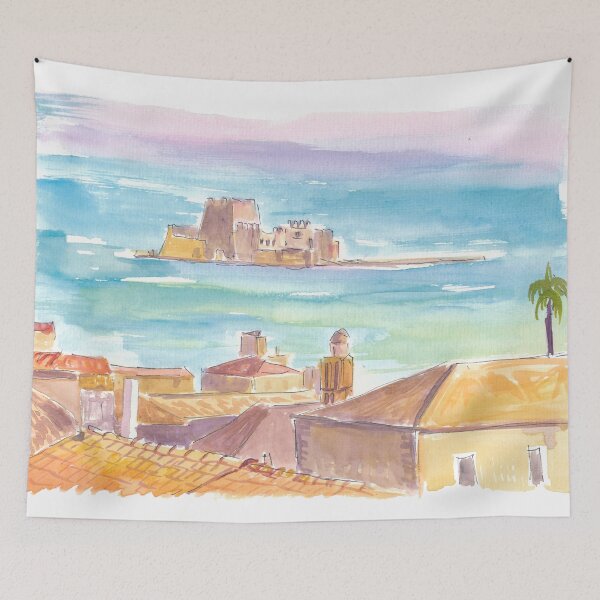 Item preview, Sunlit Bourtzi Castle Beyond Seaside Nafplio Homes designed and sold by artshop77.