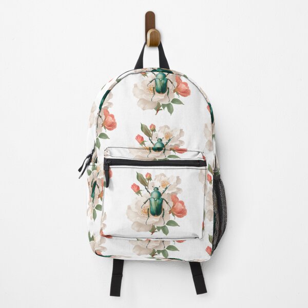 Item preview, Shiny Metallic Beetle Resting on Blooming Roses designed and sold by Anastasiia Yurevych.