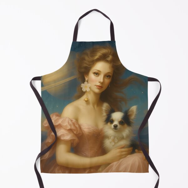 Item preview, Rococo Lady and Her Cosmic Chihuahua: Titan Dreams Beneath Stardust Ruffles designed and sold by DeenaDee.