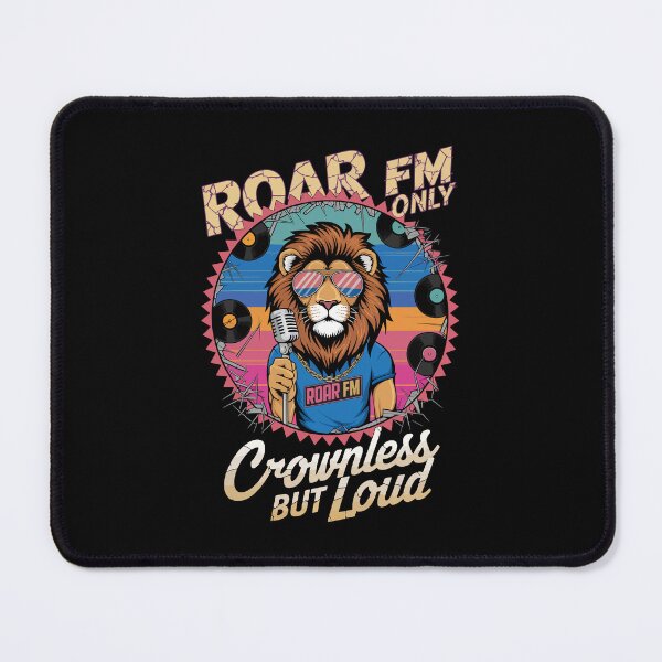 Item preview, Roar FM Lion DJ – Crownless But Loud Vinyl Music Design designed and sold by WildlifeInc.