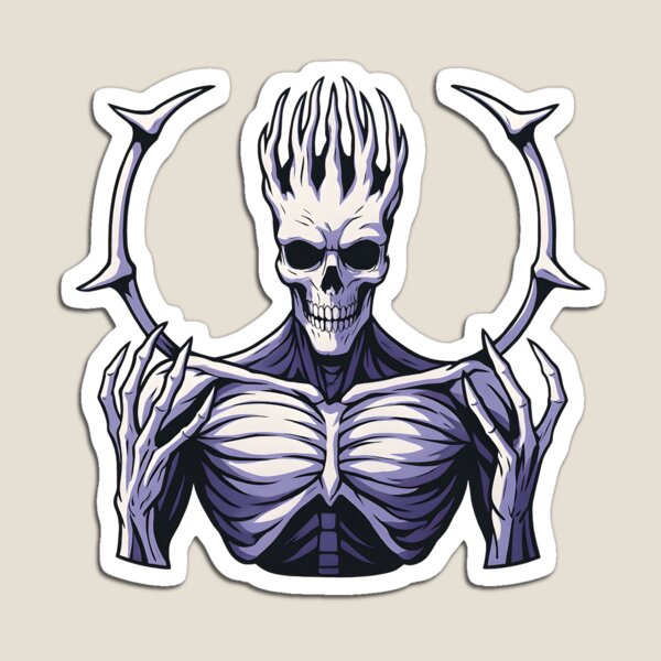 Aperçu de l'œuvre Sticker Castlevania Death Fanart – Design vectoriel du méchant squelette de l'anime Netflix créée et vendue par WAUZ.