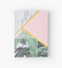 Marble/Banana Leaves/Pink Hardcover Journal