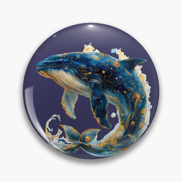 Item preview, Mystical Ocean Whale in Deep Blue and Gold Style designed and sold by Anastasiia Yurevych.