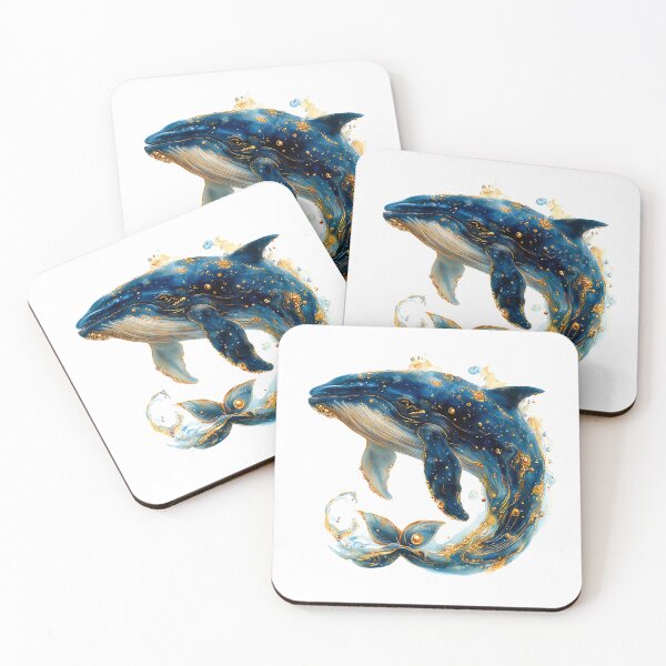 Item preview, Mystical Ocean Whale in Deep Blue and Gold Style designed and sold by Anastasiia Yurevych.