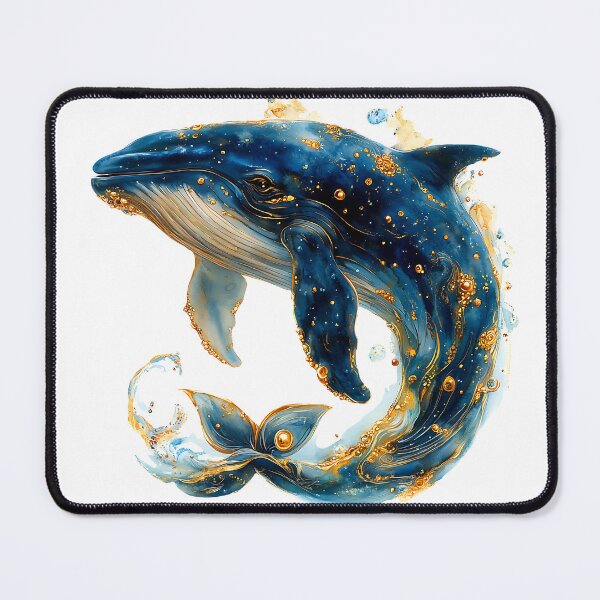 Item preview, Mystical Ocean Whale in Deep Blue and Gold Style designed and sold by Anastasiia Yurevych.