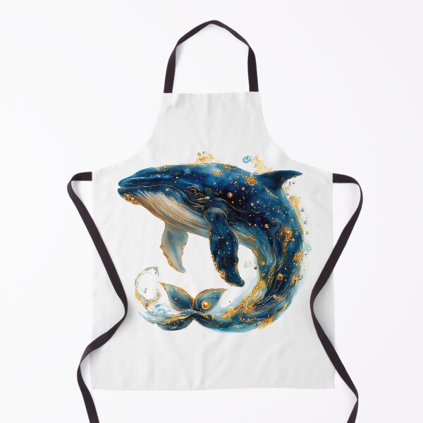 Item preview, Mystical Ocean Whale in Deep Blue and Gold Style designed and sold by Anastasiia Yurevych.