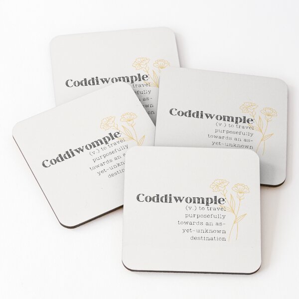 Item preview, Coddiwomple | Minimalist Golden Flower Travel Quote Design | Black & Gold designed and sold by thistledewcraft.